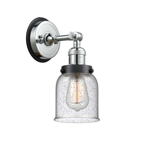 Bell Sconce shown in the Polished Chrome finish with a Seedy shade