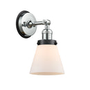 Cone Sconce shown in the Polished Chrome finish with a Matte White shade