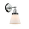 Cone Sconce shown in the Polished Chrome finish with a Matte White shade