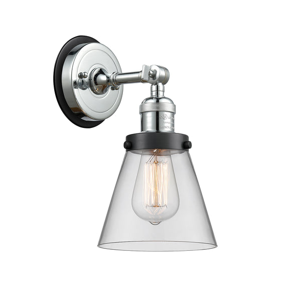 Cone Sconce shown in the Polished Chrome finish with a Clear shade