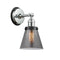 Cone Sconce shown in the Polished Chrome finish with a Plated Smoke shade