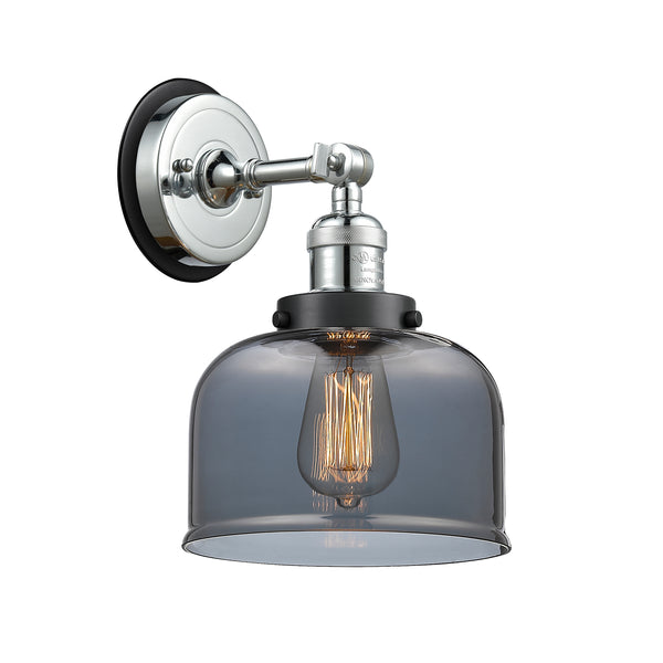 Bell Sconce shown in the Polished Chrome finish with a Plated Smoke shade