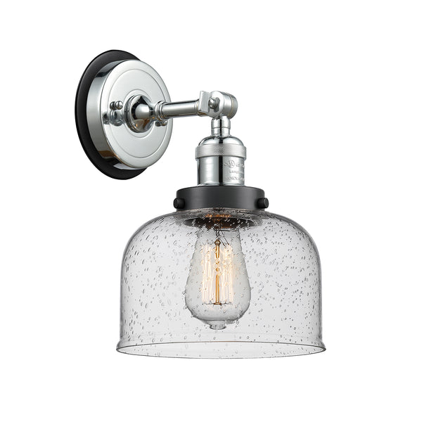 Bell Sconce shown in the Polished Chrome finish with a Seedy shade