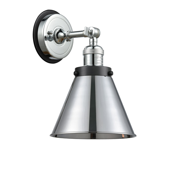 Appalachian Sconce shown in the Polished Chrome finish with a Polished Chrome shade