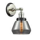 Fulton Sconce shown in the Polished Nickel finish with a Plated Smoke shade