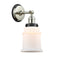 Canton Sconce shown in the Polished Nickel finish with a Matte White shade