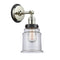 Canton Sconce shown in the Polished Nickel finish with a Clear shade