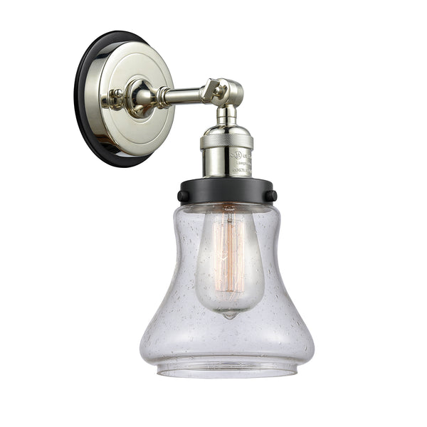 Bellmont Sconce shown in the Polished Nickel finish with a Seedy shade
