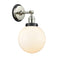 Beacon Sconce shown in the Polished Nickel finish with a Matte White shade