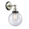 Beacon Sconce shown in the Polished Nickel finish with a Seedy shade