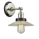 Halophane Sconce shown in the Polished Nickel finish with a Clear Halophane shade