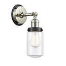 Dover Sconce shown in the Polished Nickel finish with a Clear shade