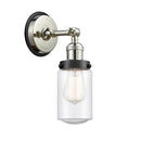 Dover Sconce shown in the Polished Nickel finish with a Seedy shade