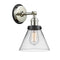 Cone Sconce shown in the Polished Nickel finish with a Clear shade