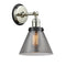 Cone Sconce shown in the Polished Nickel finish with a Plated Smoke shade