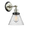 Cone Sconce shown in the Polished Nickel finish with a Seedy shade