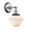 Oxford Sconce shown in the Polished Nickel finish with a Matte White shade