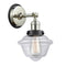 Oxford Sconce shown in the Polished Nickel finish with a Clear shade