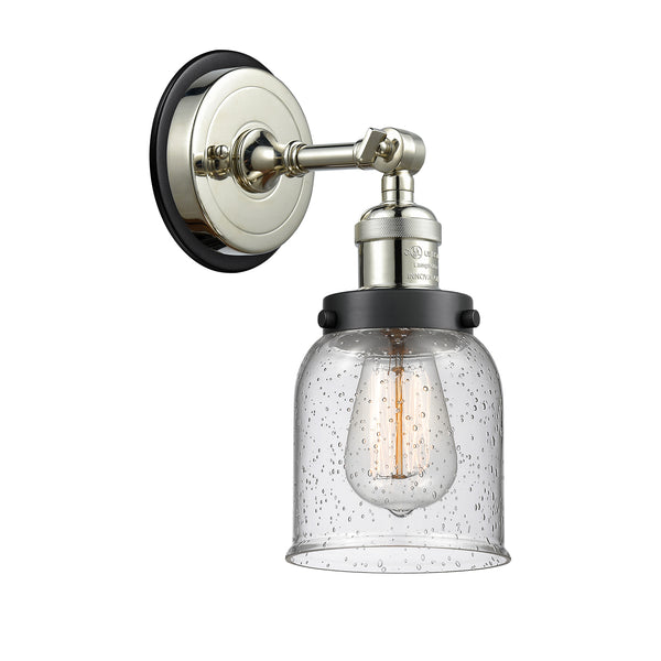 Bell Sconce shown in the Polished Nickel finish with a Seedy shade