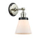 Cone Sconce shown in the Polished Nickel finish with a Matte White shade