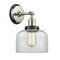 Bell Sconce shown in the Polished Nickel finish with a Clear shade