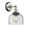 Bell Sconce shown in the Polished Nickel finish with a Seedy shade