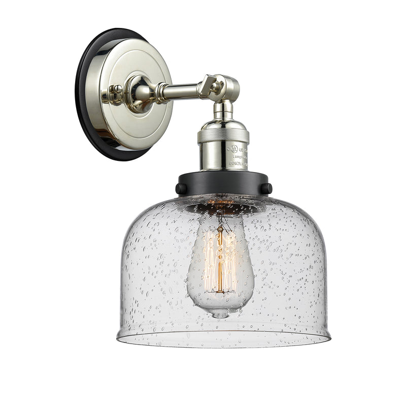 Bell Sconce shown in the Polished Nickel finish with a Seedy shade