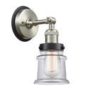 Canton Sconce shown in the Brushed Satin Nickel finish with a Clear shade