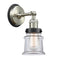 Canton Sconce shown in the Brushed Satin Nickel finish with a Clear shade