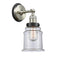 Canton Sconce shown in the Brushed Satin Nickel finish with a Clear shade