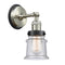 Canton Sconce shown in the Brushed Satin Nickel finish with a Seedy shade