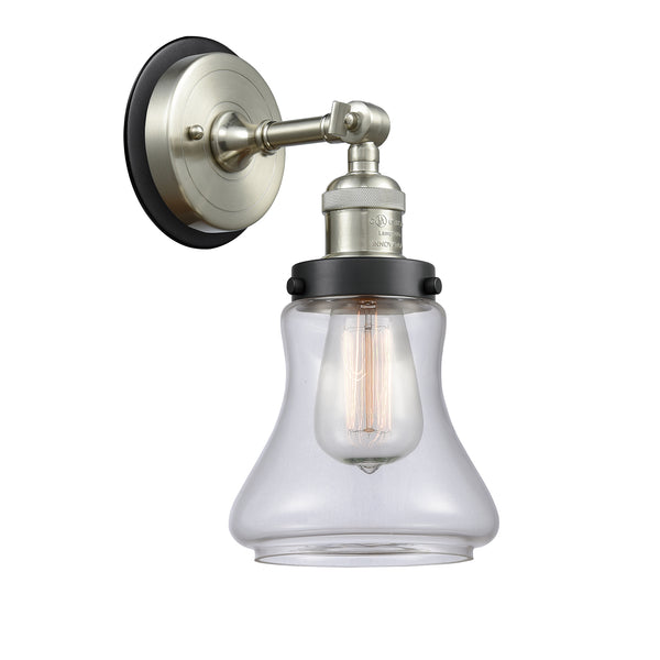 Bellmont Sconce shown in the Brushed Satin Nickel finish with a Clear shade