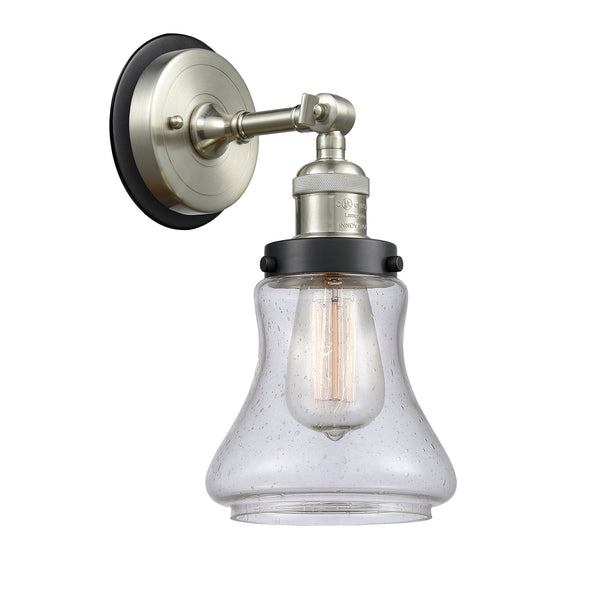 Bellmont Sconce shown in the Brushed Satin Nickel finish with a Seedy shade