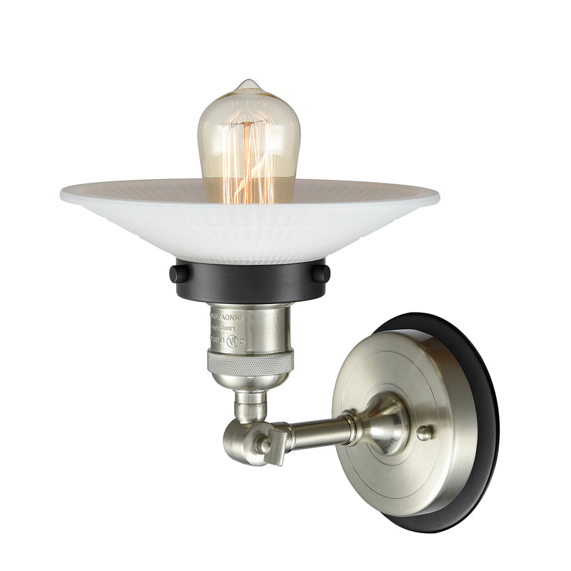 Innovations Lighting Halophane 1 Light Mixed Metals Sconce Part Of The Franklin Restoration Collection 203SN-BPBK-HRBK-G1