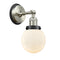 Beacon Sconce shown in the Brushed Satin Nickel finish with a Matte White shade