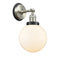 Beacon Sconce shown in the Brushed Satin Nickel finish with a Matte White shade