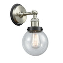 Beacon Sconce shown in the Brushed Satin Nickel finish with a Seedy shade