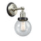 Beacon Sconce shown in the Brushed Satin Nickel finish with a Seedy shade
