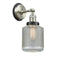 Stanton Sconce shown in the Brushed Satin Nickel finish with a Clear Wire Mesh shade