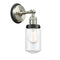 Dover Sconce shown in the Brushed Satin Nickel finish with a Clear shade