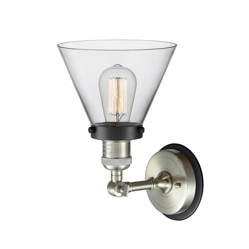 Innovations Lighting Large Cone 1 Light Mixed Metals Sconce Part Of The Franklin Restoration Collection 203SN-BPBK-HRBK-G42