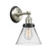 Cone Sconce shown in the Brushed Satin Nickel finish with a Clear shade