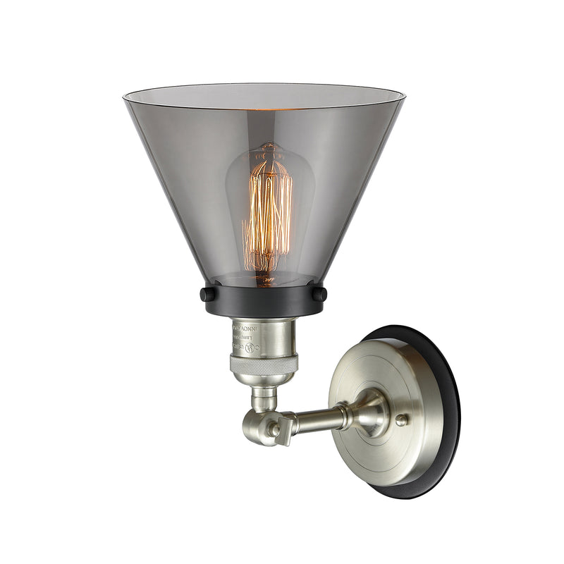 Innovations Lighting Large Cone 1 Light Mixed Metals Sconce Part Of The Franklin Restoration Collection 203SN-BPBK-HRBK-G43