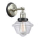 Oxford Sconce shown in the Brushed Satin Nickel finish with a Clear shade