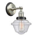 Oxford Sconce shown in the Brushed Satin Nickel finish with a Seedy shade
