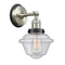 Oxford Sconce shown in the Brushed Satin Nickel finish with a Seedy shade