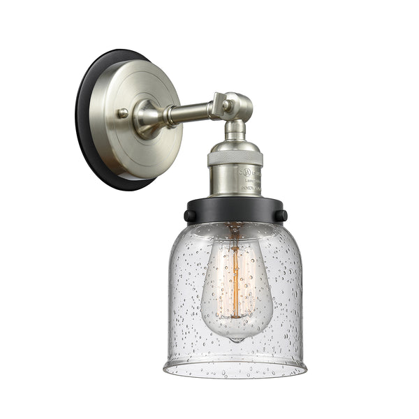 Bell Sconce shown in the Brushed Satin Nickel finish with a Seedy shade