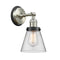 Cone Sconce shown in the Brushed Satin Nickel finish with a Clear shade
