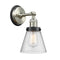 Cone Sconce shown in the Brushed Satin Nickel finish with a Seedy shade
