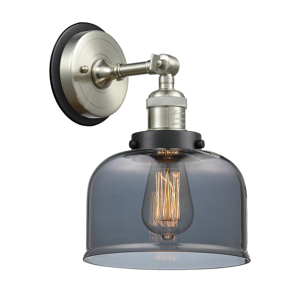 Bell Sconce shown in the Brushed Satin Nickel finish with a Plated Smoke shade